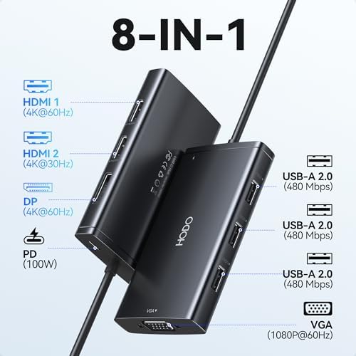 USB C Docking Station Dual Monitor for HP,Laptop Docking Station 3 Monitors - Image 2