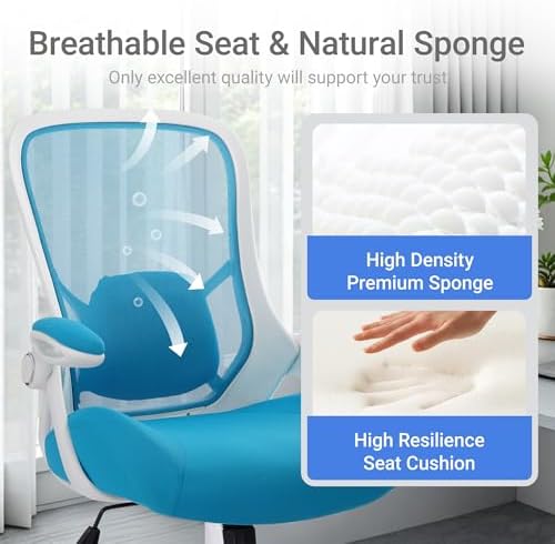HYLONE 400lbs Heavy Duty Office Chair, Computer Desk Chair Blue - Image 4