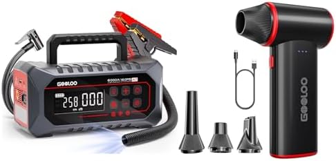 GOOLOO A7 Jump Starter with Air Compressor & F3 Electric Air Duster by GOOLOO