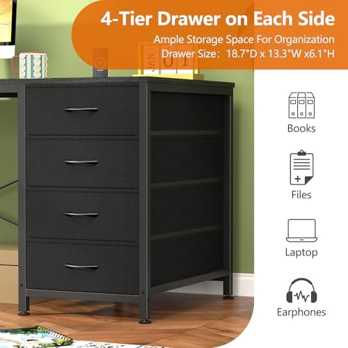 60 Inch Computer Desk with 8 Drawers for Home Office, Bedroom, Living Room - Image 7