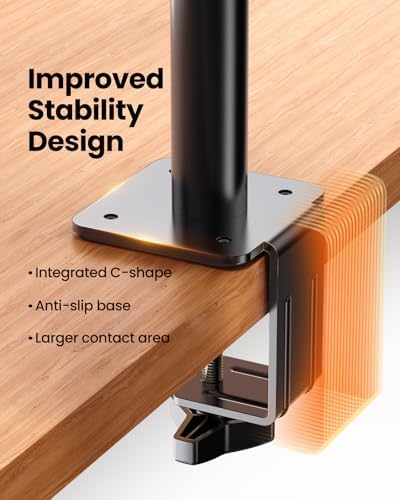 ErGear Single Monitor Arm, Adjustable Desk Gaming Monitor Mount for 13-34″ Screens, Up to 19.8 lbs, Enhanced Stability with Integrated C-Clamp, Upgraded Cable Management, VESA 75x75/100x100mm, Black - Image 5