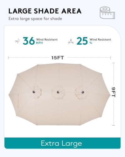 SERWALL HDPE Dining Set with Umbrella, Outdoor Dining Set for 6, Aruba - Image 4
