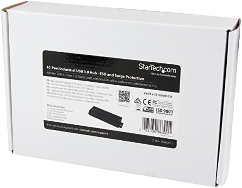 StarTech 10-Port Industrial USB 5Gbps Hub, Mountable, TAA (ST1030USBM) - Image 6