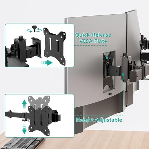 WALI Triple Monitor Wall Mount for 17 to 32 inch Screens, up to 15.4lbs - Image 4