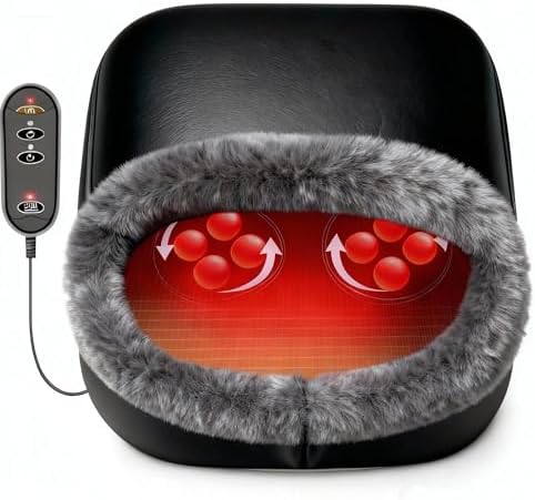 CooCoCo Shiatsu Foot Massager with Heat, Birthday Gifts for Women, Feet Massager for Plantar Fasciitis, Neuropathy, Foot Warmer for Circulation and Pain Relief, Feet Heater Under Desk by CooCoCo