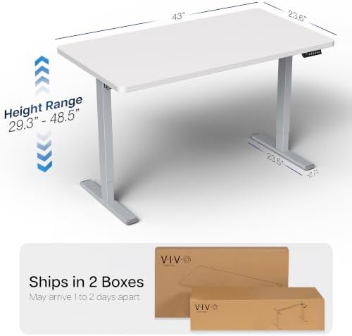 VIVO White 43 x 24 in Standing Desk, DESK-KIT-1G4W - Image 3