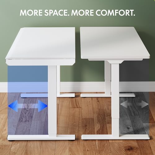 FLEXISPOT One-Piece 48" Standing Desk with Acrylic-Front Drawer, Fast-Assembly Ergonomic Sit-to-Stand Desk with MDF Top, 4 Height Memory Presets Touch-Control, Home Office Computer Workstation, White - Image 5