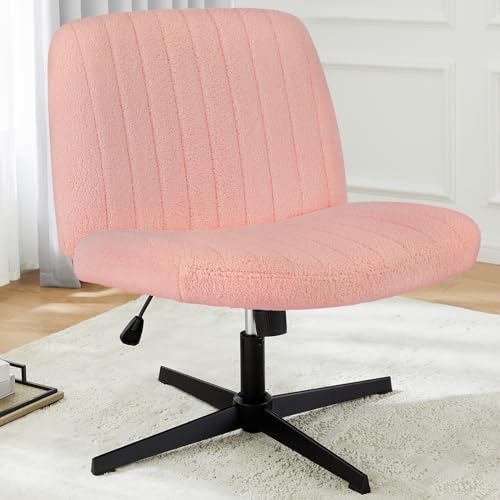DUMOS Criss Cross Chair, Cross Legged Vanity Chair No Wheels, Home Office by DumosLifestyle
