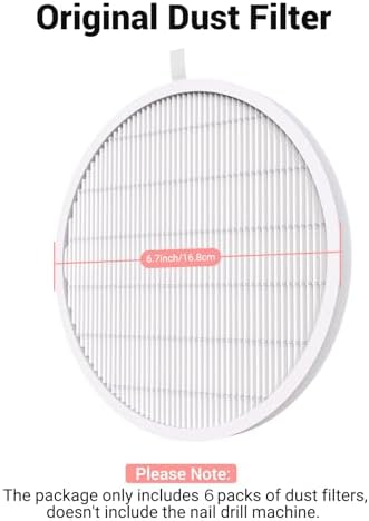 MelodySusie Nail Dust Collector Replacement Filter 6 Pack, Reusable Dust Filter for Spro Vacuum Fan Dust Collector Extractor Electric Dust Suction Machine - Image 5