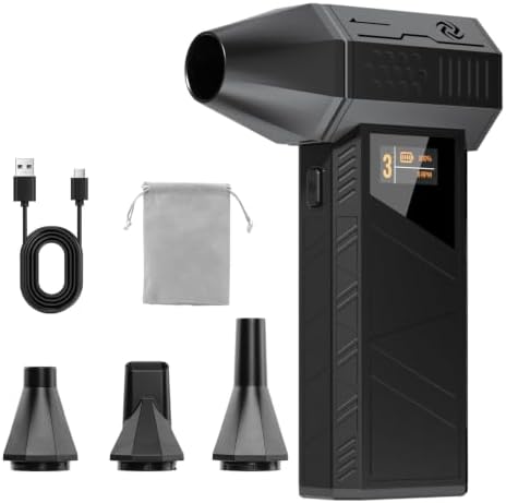 Compressed Air Dusters, Powerful 110000RPM 3 Speed Adjustable Mini Turbo Fan for Cleaning, Portable Cordless Dusters for Home Car Outdoor PC Computer Keyboard by ORDRO