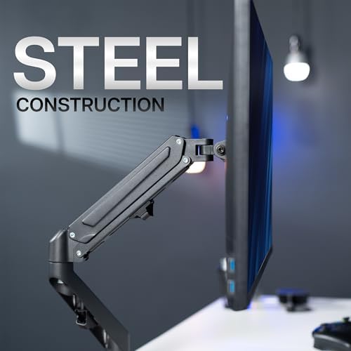 VIVO Heavy Duty Single Monitor Tension Arm for up to 27 inch Screens, Holds 14.3 lbs, Premium Desk Mount Stand, Black, STAND-V101O - Image 6