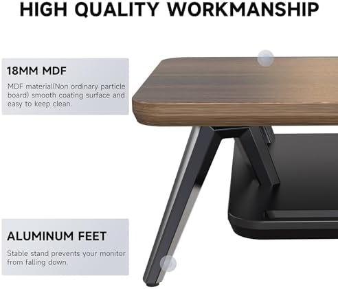 Fenge 42.5-Inch Monitor Stand Riser with Laptop, Phone & Headphone Holders - Image 4