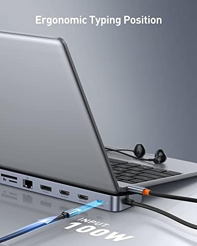 Baseus Laptop Docking Station, 4K Multitasking Docking Station with 2 HDMI+DP, PD, 3 USB-A, RJ45, Audio, TF/SD Card Reader, USB Hub Compatible for MacBook/Dell/HP/Surface/Lenovo - Image 4