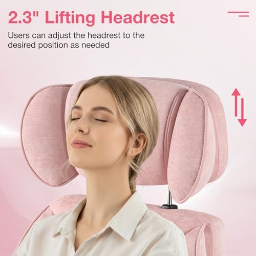 HOFFREE Criss Cross Chair with Wheels for Gaming,Reading,Working(Pink) - Image 5
