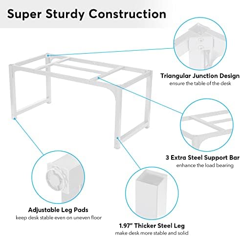 Tribesigns Modern Computer Desk, 63 x 31.5 inch Large Executive Office Desk Computer Table Study Writing Desk Workstation for Home Office, Spliced Desktop, White - Image 4
