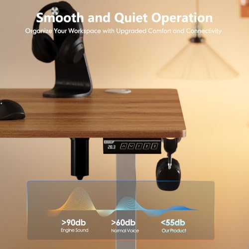 Monomi Electric Standing Desk, 47.2 inches Height Adjustable Desk, Natural - Image 6