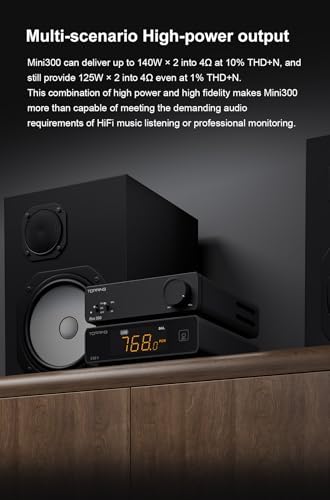 Topping Mini 300 Compact Desktop Power Amplifier - Fully-Balanced Class-D Amp, TRS/RCA Input, 12V Trigger, Ultra-Low Distortion, Zero-Noise Safe and Reliable (Black) - Image 6
