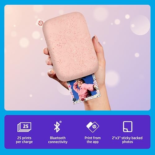 HP Sprocket Portable 2x3 Instant Color Photo Printer (Blush Pink) Starter Bundle - Image 2