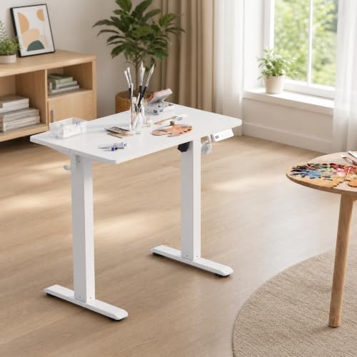 Claiks 35 x 20 Inch White Electric Standing Desk - Image 2