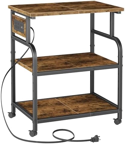 YAOHUOO 3 Tier Large Printer Stand with Power Outlet/Adjustable Shelf by YAOHUOO