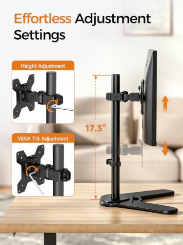 Suptek Single Monitor Mount, Adjustable Monitor Desk Mount for Fully Adjustable Stand 1 / Single Screen up to 32 inches (ML97401SEY) - Image 4