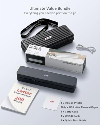 PRT MT610 Inkless Portable Printer with Carry Case & 200 pcs Paper Thermal - Image 2