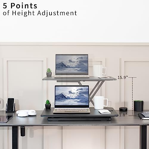 VIVO Black 26 in Single Top Standing Desk Converter, DESK-V001J - Image 3
