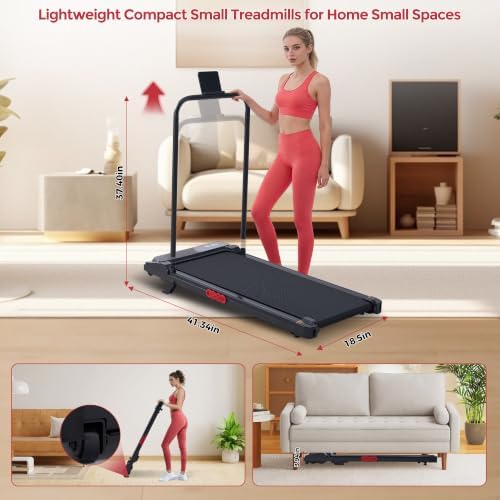 MCRG Walking Pad with Incline, Portable Treadmill with Handle Bar for Home, 3.0HP Electric Home Walking pad Treadmill, 0.6-7.6MPH Mini Under Desk Treadmills for Exercising with Handles Incline, 350LBS - Image 6
