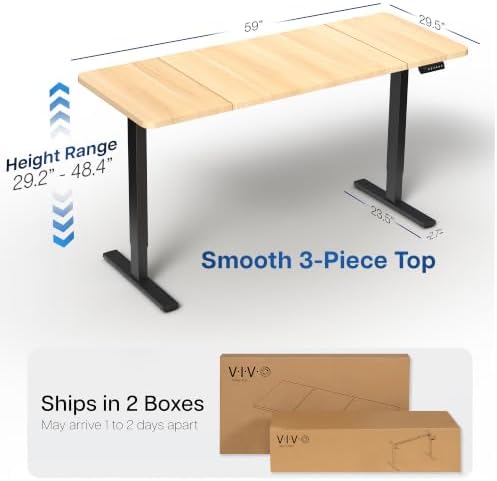 VIVO Light Wood 60 x 30 in Standing Desk, DESK-KIT-1B6C-30 - Image 3