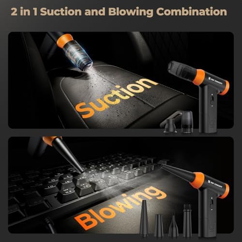 K&F Concept 14 in 1 Compressed Air Duster, Stepless Adjustable 150000RPM Electric Air Duster, Adjustable&Portable Air Blower for Deep Clean, Computer Keyboard Car Home- Replace Compressed Air Cans - Image 3