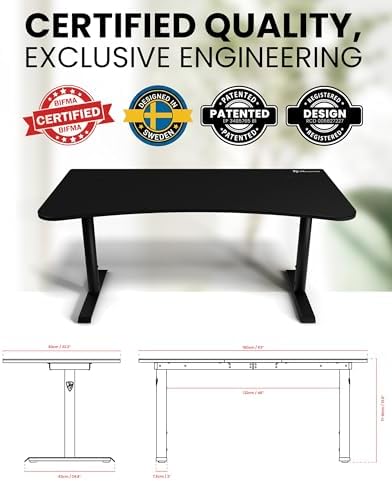 Arozzi Arena Ultrawide Curved Gaming Desk Pure Black - Image 5
