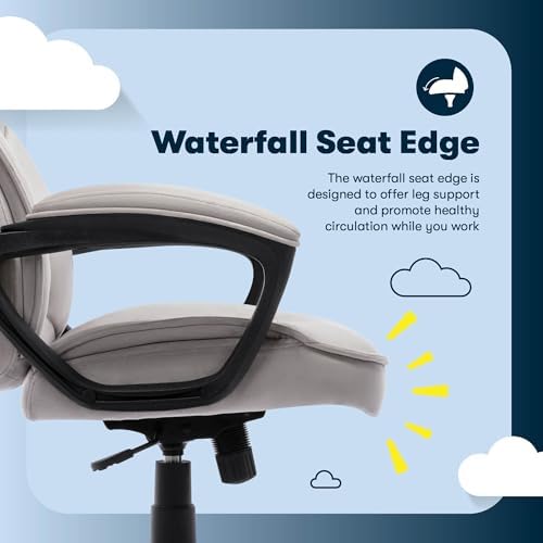 Serta Executive Office Chair with Lumbar Support, Soft Velvet Fabric Chair - Image 5