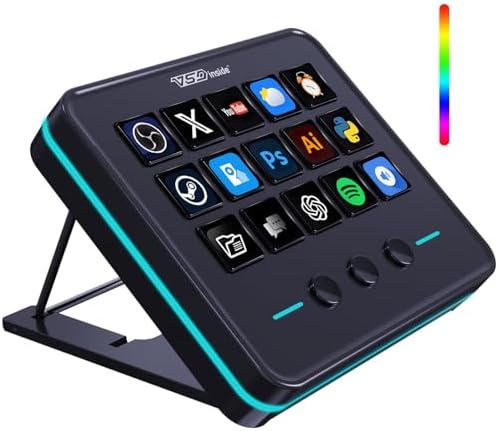VSD M18 Macro Pad Programmable Keypad, Stream Controller Streaming Deck, Customizable LCD keys, Gaming shortcut keyboard, USB sound board, Trigger actions in OBS, Twitch, YouTube, Works with PC Mac by Unknown