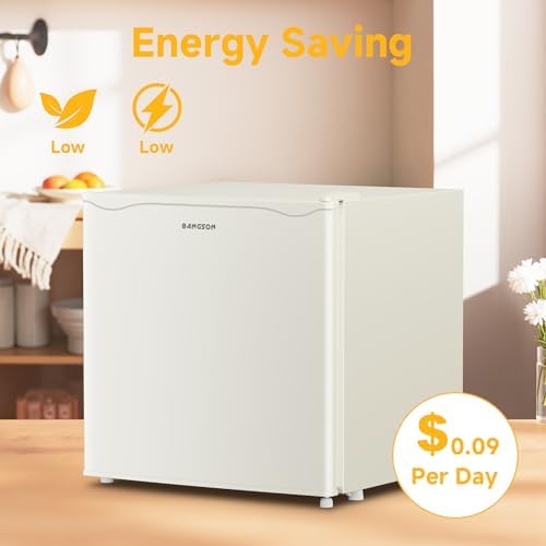 BANGSON 1.7 Cu.Ft Mini Fridge with Freezer,Cream White - Image 5