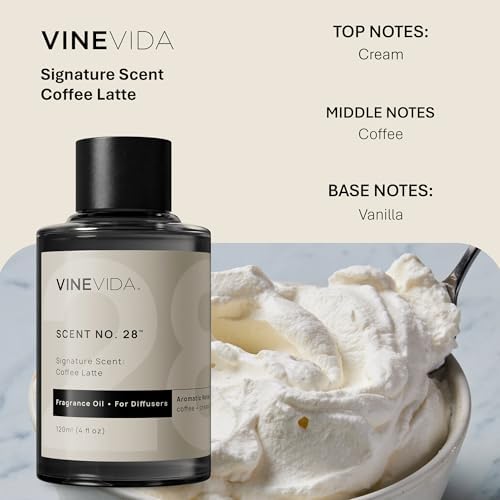 VINEVIDA [4 Fl Oz] Coffee Latte Fragrance Oil for Cold Air Diffusers, Essential Oils for Diffuser Oil Refill & Air Freshener Room Spray - Image 2