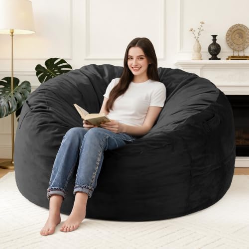 5FT Large Bean Bag Chairs for Adults,Beanbag with Washable Cover by Unknown