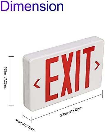GZRUIYANG Red Exit Sign, LED Emergency Exit Light with Battery Backup, UL Listed, AC 120/277V, Exit Signs with Emergency Lights, Commercial Emergency Lights for Business - 1 Pack - Image 2