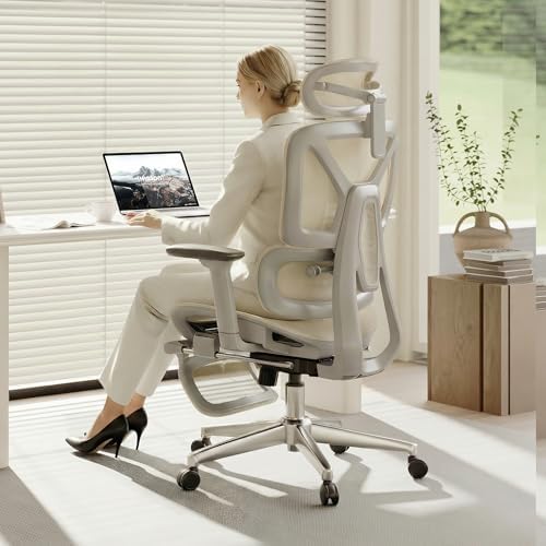 FLEXISPOT ErgoX Premium Ergonomic Office Chair Cream-FT by Unknown