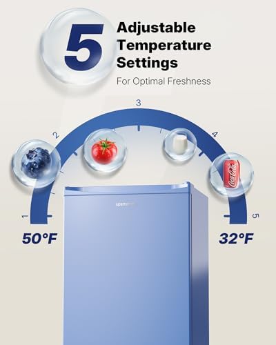 Upstreman 3.2 Cu.Ft Mini Fridge with Freezer, Blue-BR321 - Image 3