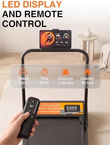 Under Desk Treadmill with Incline, Portable Walking Pad with Handlebar - Image 4