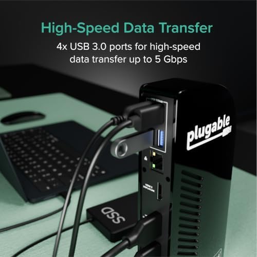 Plugable USB-C Triple Monitor Docking Station, 13-in-1, 100W Charging - Image 5