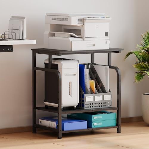 Unionly Large Rolling Printer Stand with Height Adjustable Shelf and Wheels - Image 5
