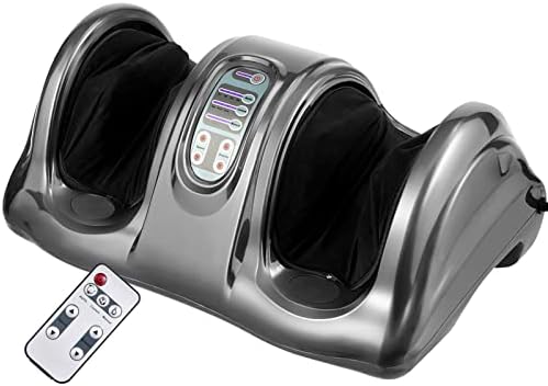 GIANTEX Shiatsu Foot Massager Machine for Feet, Nerve Pain Therapy Spa Gift Deep Kneading Rolling Massage for Leg Calf Ankle, Electric Shiatsu Foot Massager w/Remote, 4 Modes, Gray by Giantex