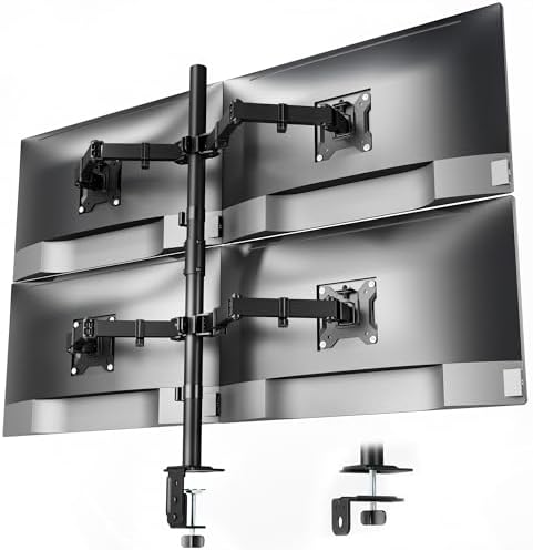 monTEK Quad Monitor Stand for Four 17-32" Screens, 22 lbs Each by monTEK