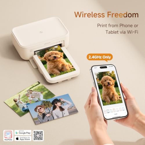 HPRT CP4100 4x6 Photo Printer with 108 Sheets & 2 Ribbons, Full-Color Photo - Image 2