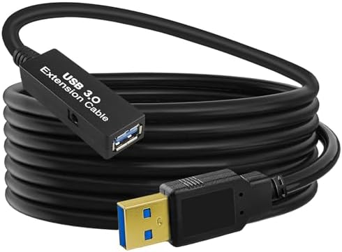 25Feet Active USB 3.0 extension cable,Long USB Extension Cord A-Male A-Female,With Expansion Chipset Signal Boosters, Compatible With Oculus Quest 3,VR, Xbox, PS4, Webcam,etc. by W+WDX%C2%A0MAST+DYNAPOINT+LIMITED