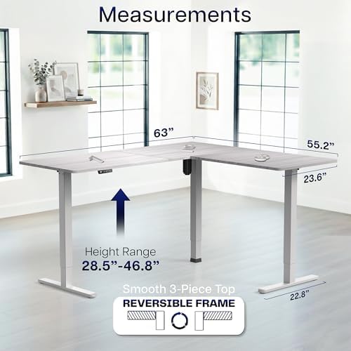 VIVO Dark Gray 63 x 55 in Corner Standing Desk, DESK-E3CTGG - Image 5