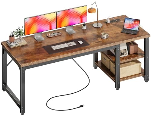 Huuger 55'' x 19.7'' Computer Desk with Power Outlets, 0.95'' Thick Desktop by Huuger