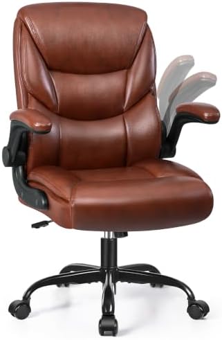 PU Leather Office Chair, Comfy Executive Chair with Flip-up Arms by StellaMia