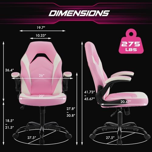 Sweetcrispy Computer Desk Chair, Lumbar Support Video Game Chair PU Leather - Image 3
